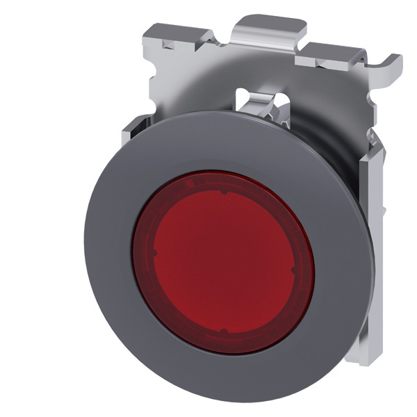 Lighted PLC 3SU1061-0JA20-0AA0 Red SIRIUS ACT Pushbutton with Flat Button and Bezel