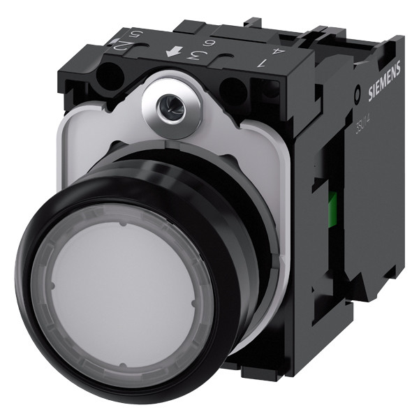 3SU1102-0AB70-1BA0 SIRIUS ACT Complete Unit Pushbutton for Plastic Lighted Flat Button