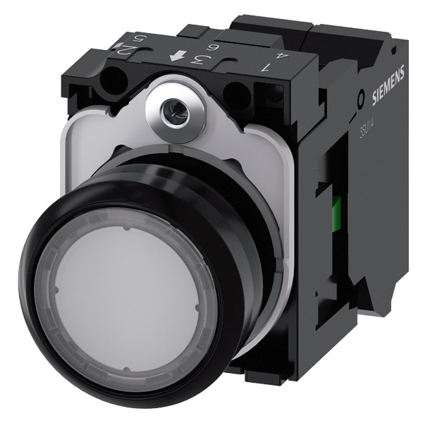 3SU1102-0AB70-3BA0 Plastic Lighted Flat Button Momentary Clear Spring SIRIUS ACT Complete Unit Pushbutton