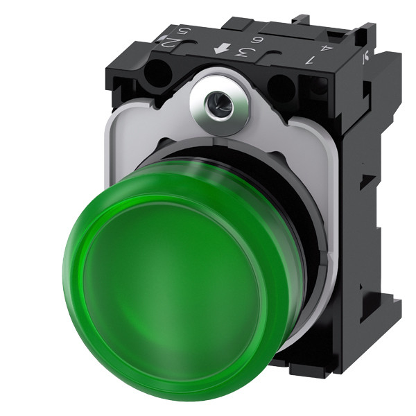 PLC 3SU1102-6AA40-1AA0 SIRIUS ACT Complete Unit Pilot Light 24V AC/DC Plastic Lighted Smooth Lens Flush