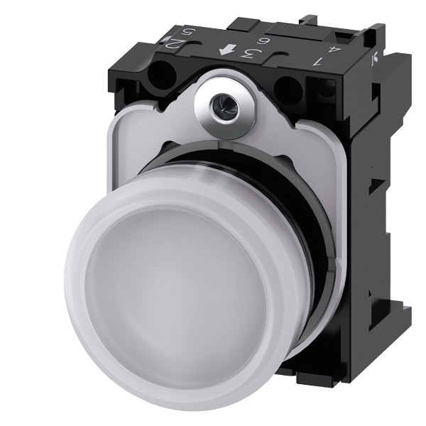 Complete Unit Pilot Light SIRIUS ACT 3SU1102-6AA60-1AA0 with Plastic Smooth Lens Flush