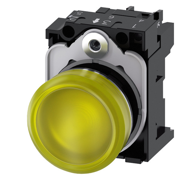 Smooth Lens 24V AC/DC Metal Shiny Lighted Pilot Light for SIRIUS ACT Complete Unit