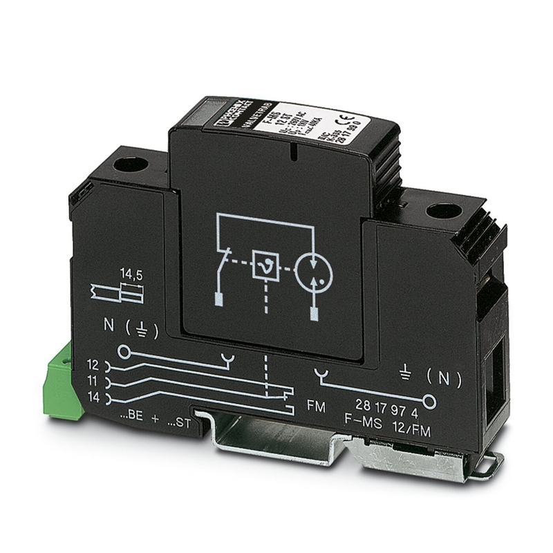 5V AC to 250V AC 2817974 F-MS 12/FM Type 2 Surge Protector with and Performance 2 Pole