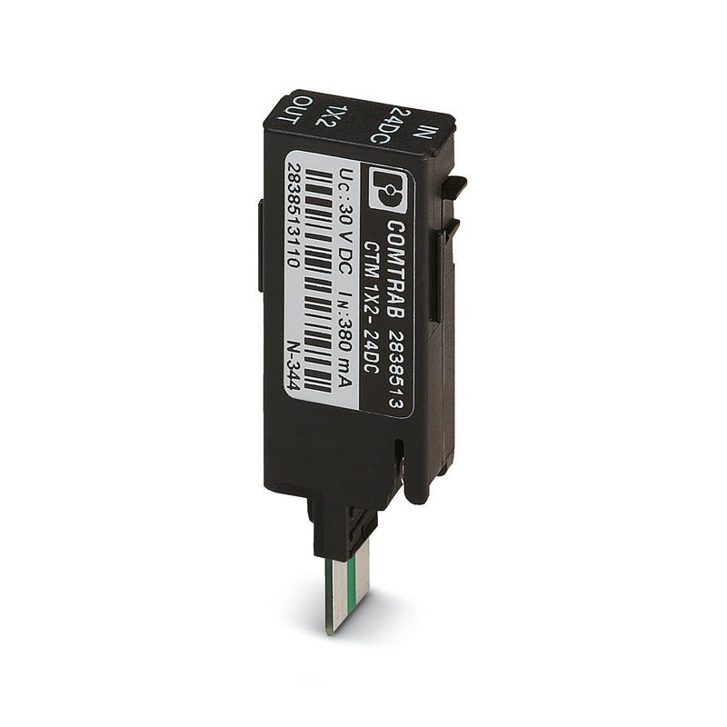 2838500 CTM 1X2- 24DC Surge Protector Plug for 24 V DC Rated Voltage and 1 Pole