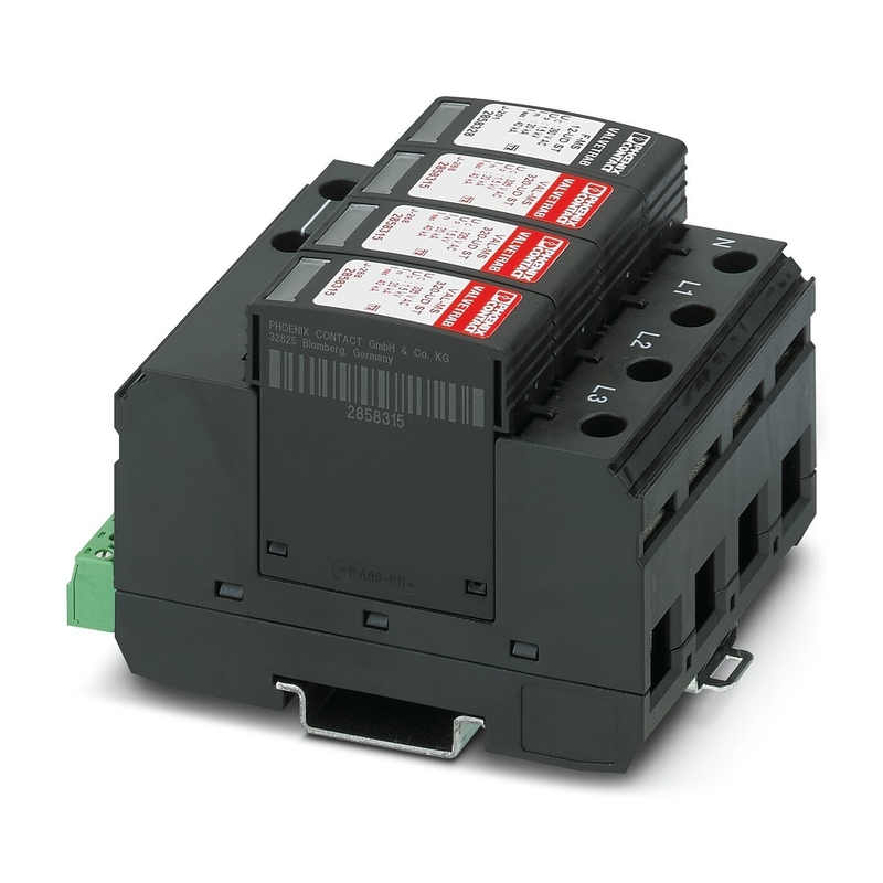 VAL-MS 320/3 1/FM-UD Type 2 Surge Protector with 4 Poles and 320 V AC Rated Voltage