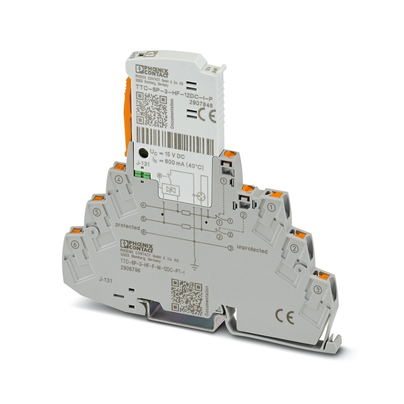 TTC-6P-3-HF-F-M-12DC-PT-I Surge Protector Industrial Grade 12V DC Voltage 2 Poles