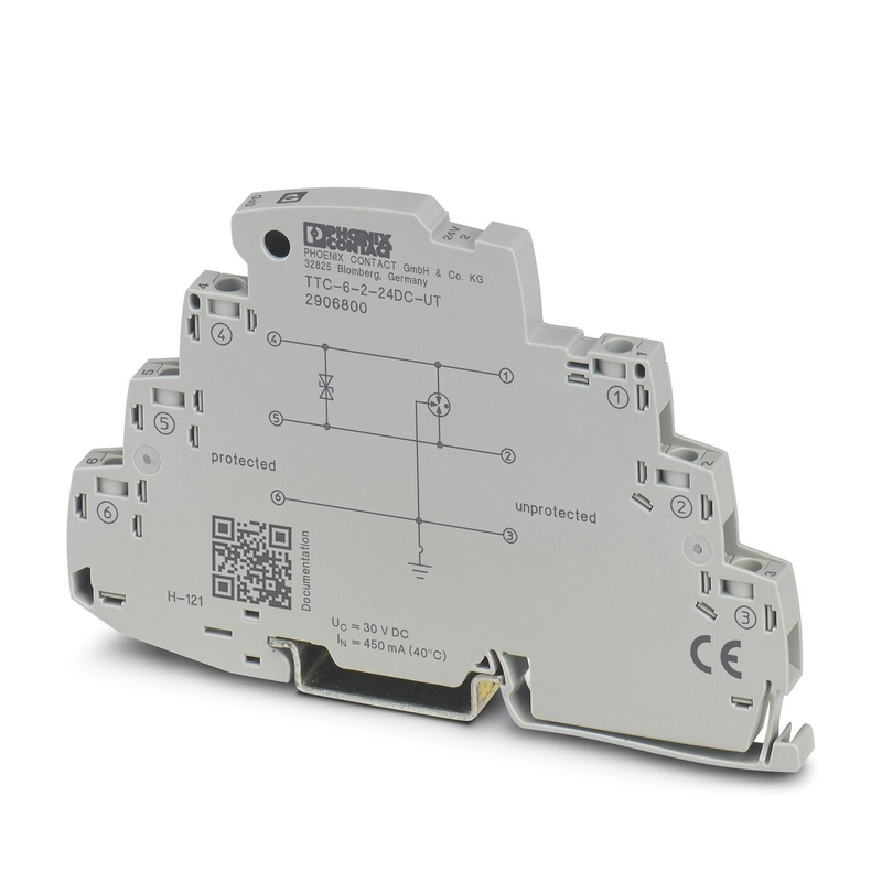 TTC-6-2-24DC-UT Surge Protector with 24 V DC Rated Voltage and 2 Pole Protection
