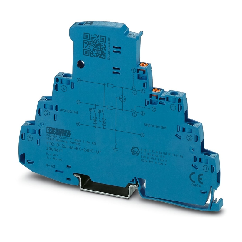 24V DC 2 Pole TTC-6-2X1-M-EX-UT-I Surge Protector for Industrial Surge Protection