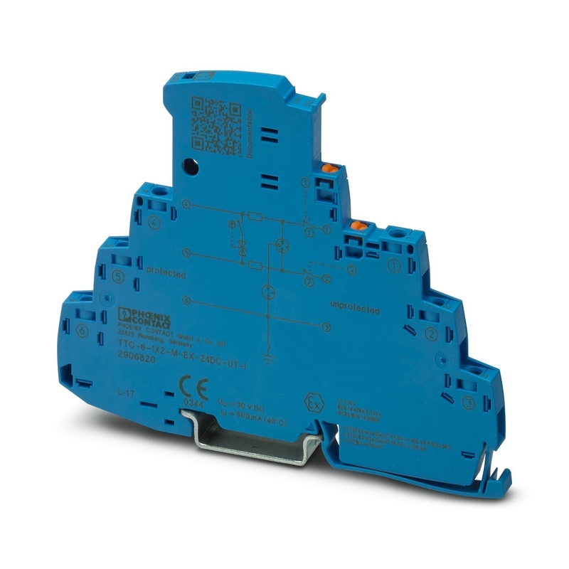 24 V DC Rated Voltage TTC-6-1X2-M-EX-UT-I Surge Protector for 2 Poles by Phoenix Contact