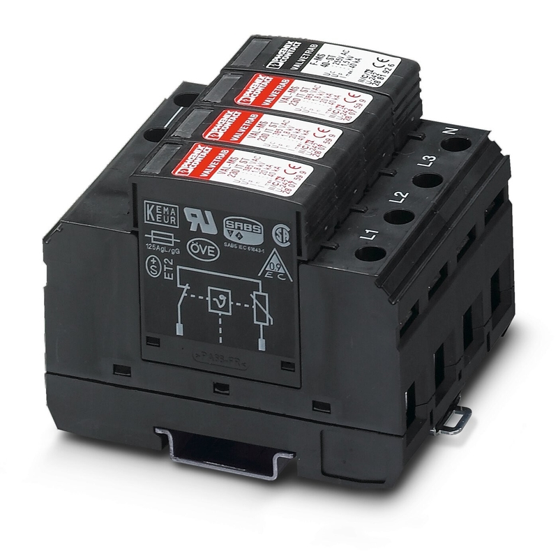 2858564 VAL-MS 320/3 1 Phoenix Contact Type 2 Surge Protector 4 Pole 230 V AC Rated