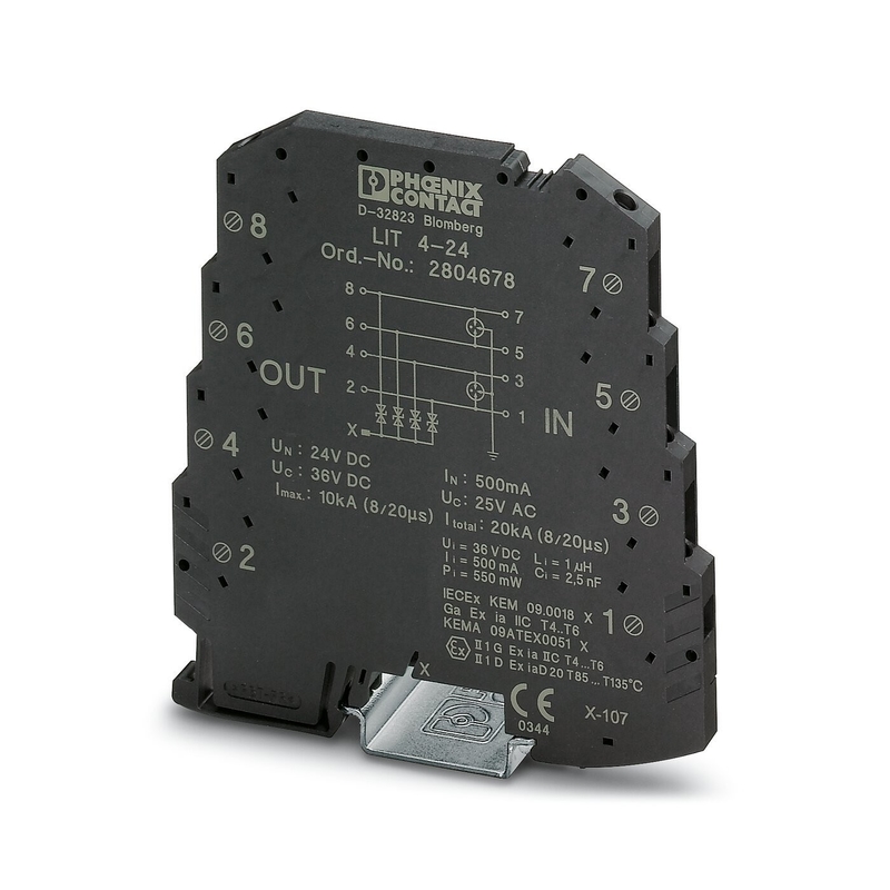 24V DC Rated Voltage Surge Protector 2804678 LIT 4-24 with 2 Poles by Phoenix Contact