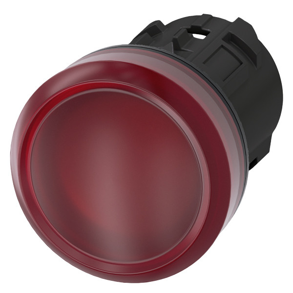 Siemens 3SU1001-6AA20-0AA0 SIRIUS ACT Pilot Light with Smooth Lens and Red Plastic